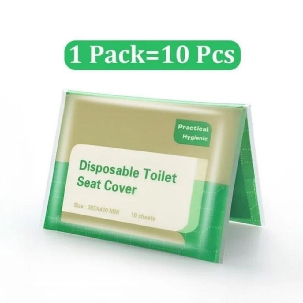 (green, 10pcs) 50/30/10pcs Portable Disposable Toilet Seat Covers Type Travel Camping Hotel Bathroom Accessories Paper Waterproof Soluble Water