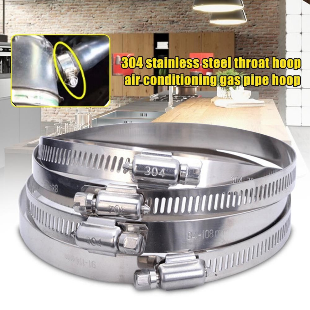 (silver, 105-127mm) Adjustable Air Conditioner Water Gas Pipe Hose Clamp