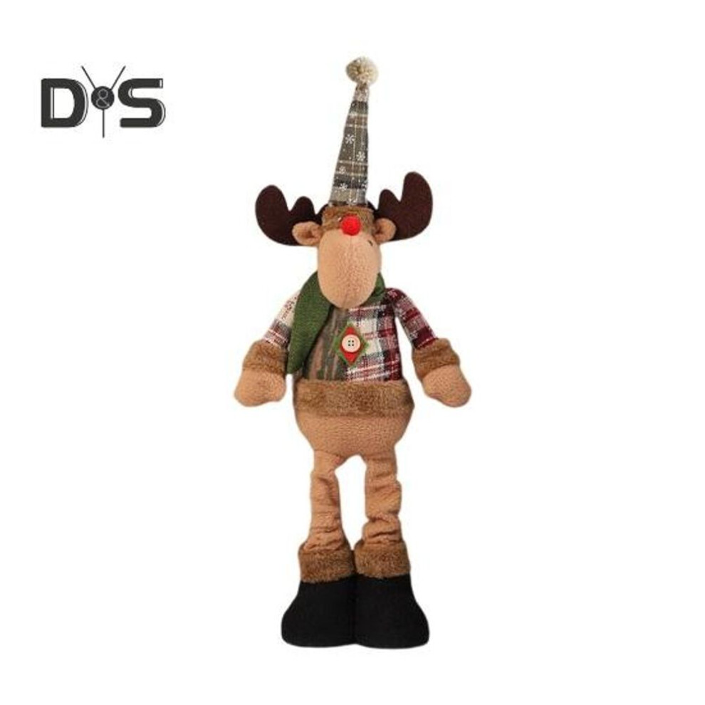 (as the picture, C) Christmas Doll Retractable Standing Snowman Santa Reindeer Ornaments Handmade Holiday Home Decor For Tree Room Decoration