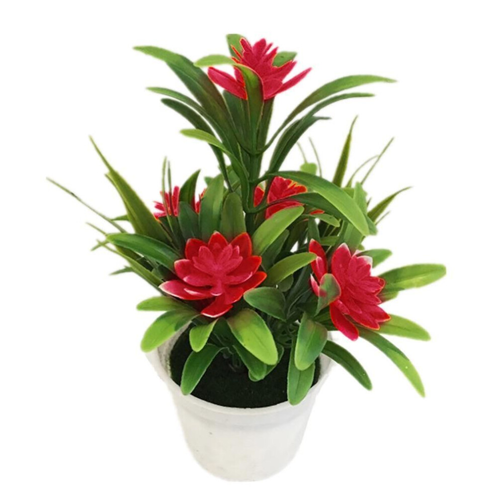 (red) Artificial Lotus Plant Bonsai Wedding Party Garden Home Decor