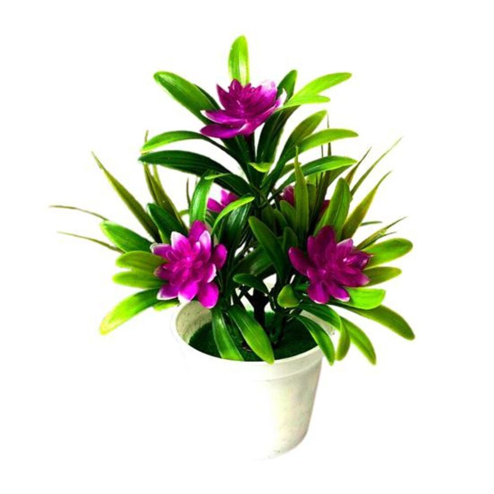 (purplish red) Artificial Lotus Plant Bonsai Wedding Party Garden Home Decor