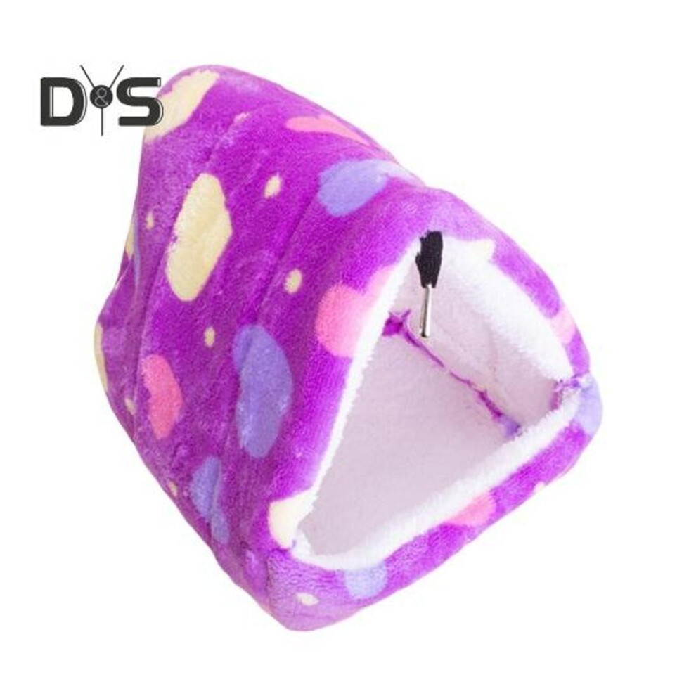 (purple, M) Hamster Nest Cute Small Animal Sleeping Bed Hamster House Mini Pet Winter Warm Cozy Nest For Rabbit Squirrel Guinea Pig