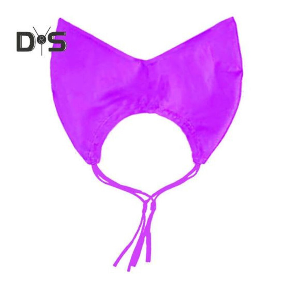 (purple) Cat Shower Cap Adjustable Waterproof Bathing Hat with Ear Cover Washing Bathing Raining Protection Cap for Cats