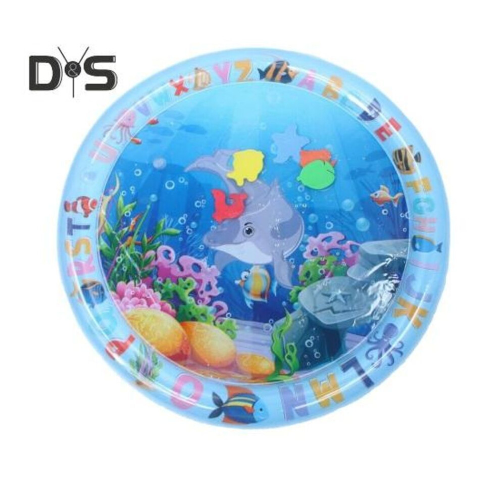 (as the picture, B) Water Sensory Playmat Interactive Cat Toys Self Play Mat With Sea Animal Patterns Inflatable Water Filled Cool Summer Pet Toy For Pools Beaches