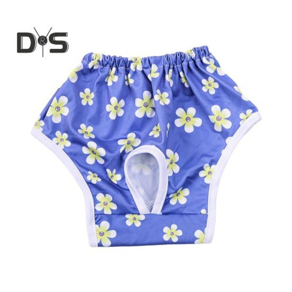 (M, blue) Dog Menstrual Pants Female Dog Diapers Briefs Elasticity Puppy Underwear Pet Menstrual Towel Prevent Male Dogs Heat Excitability Incontinence Cartoon
