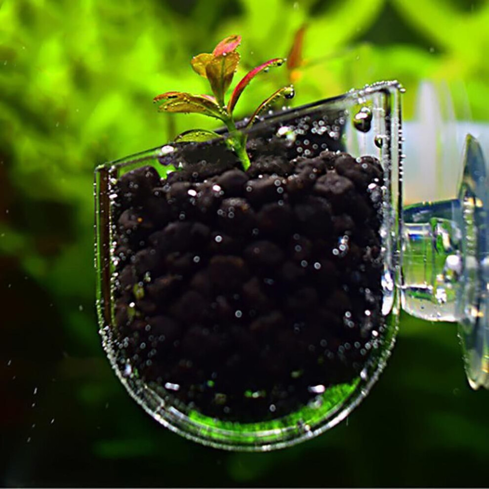 Pet Supplies Creative Aquarium Fish Tank Glass Plant Cup Red Worm Feeding Container Holder