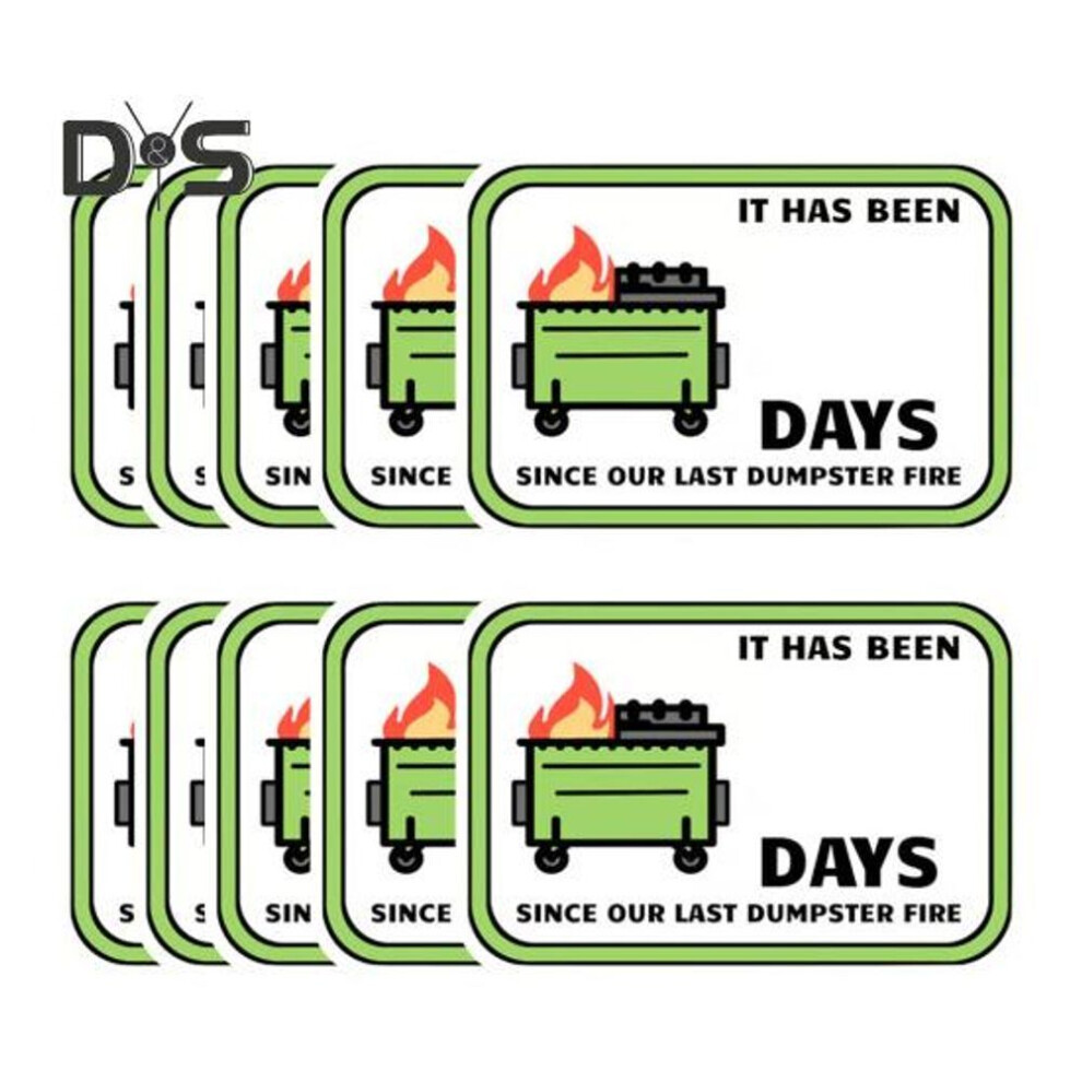 (as the picture, 25 cm) 10pcs Dumpster Fireproof Day Count Sticker Humor Monitor Waste Disposal Days Sticker Trash Cans Decals
