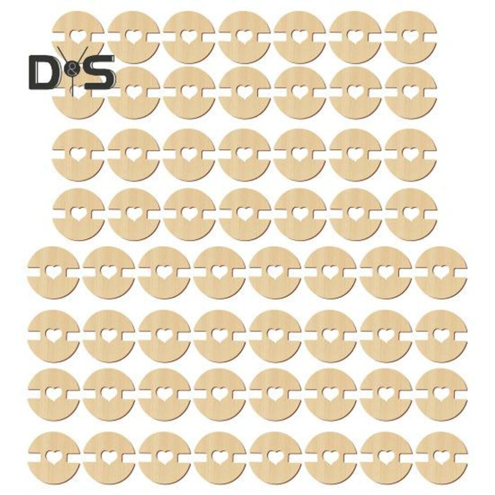 (as the picture, 60pcs) 50/60/100pcs Wooden Pom Pom Buttons For Hats Handmade Removable Love Button Crafts Wood Fastener Holder For Beanies Knitting Crochet