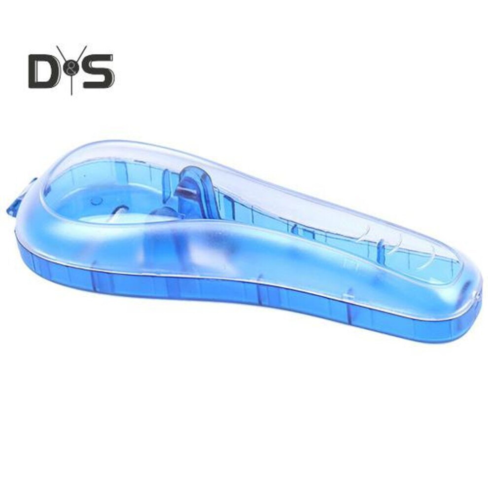 (blue) Transparent Razor Storage Box Portable Travel Men Manual Electronic Shaver Beard Trimmer Holder Container Protector Case Organizer