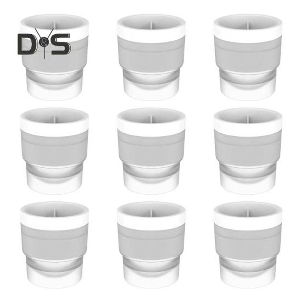 (white) 9Pcs Ice Ball Maker Ice Cube Mold Round Ice Sphere Tray Slow Melting Whiskey Cocktails Ice Cubes Molds with Lids