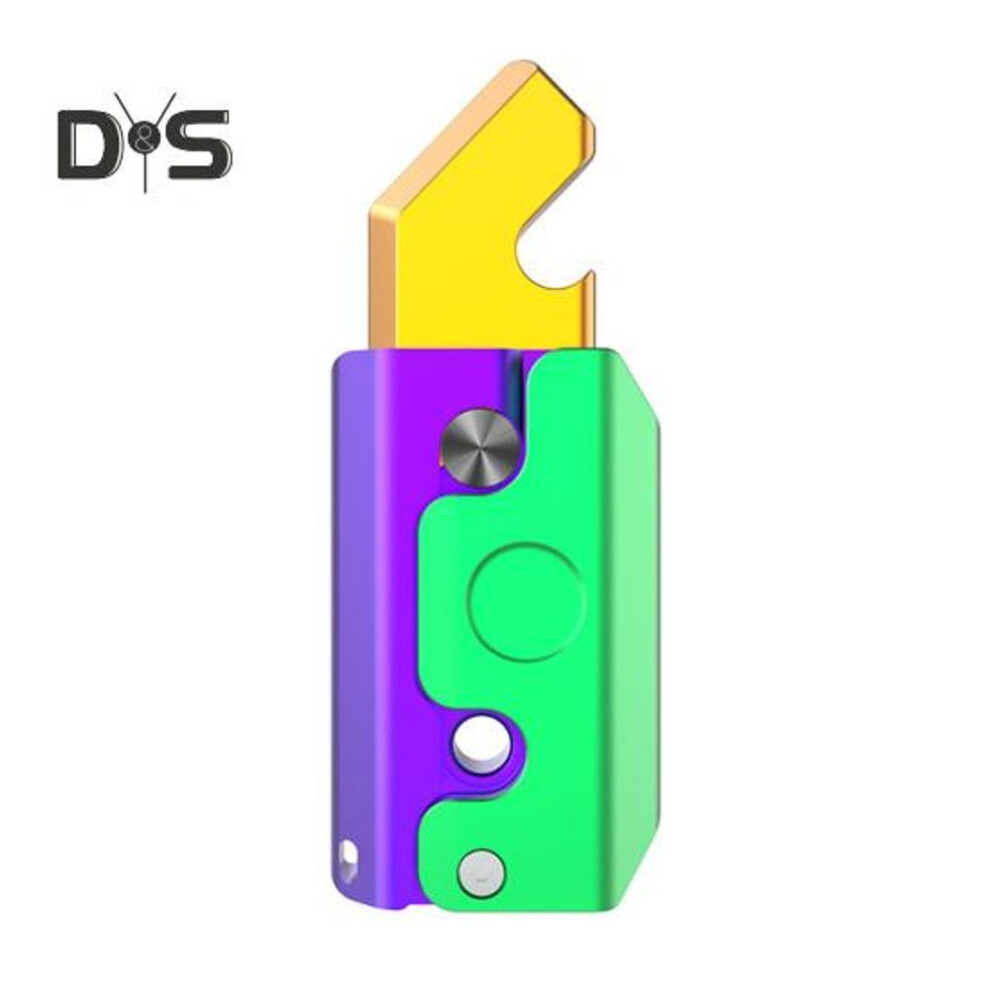 (green,purple) Portable Aluminum Alloy Bottle Opener Stress Relief Kids Adults 3D Printed Gravities Carrot Cutter Fidget Toy Multi-functional Bottle Opening Tools