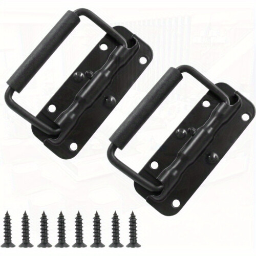 (Black) 2pcs Spring Loaded Handles Black Heavy Duty Handle Stainl Steel ...