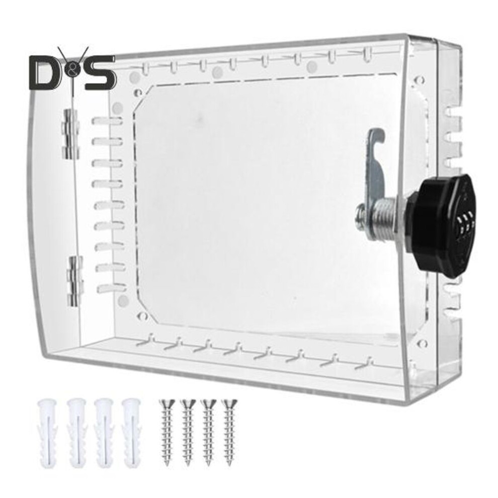 Clear Large Thermostat Box Cover With Password Lock High Strength Easy To Install Ac Lock Box Cover Thermostat Protector