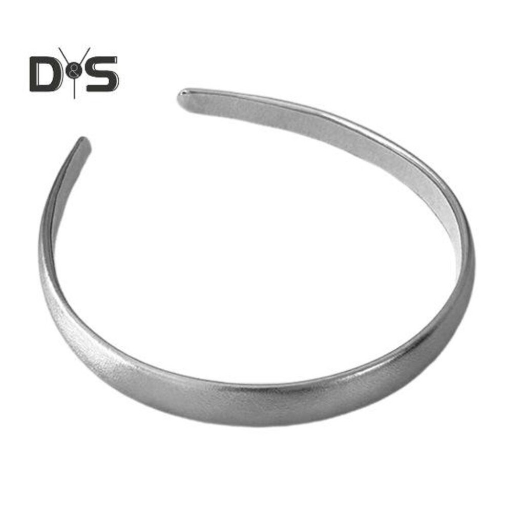 (silver) Adjustable Golden Headband Faux Leather Wrapped Thin Hair Hoop Luxurious Finish Satin Material Weddings Hairband