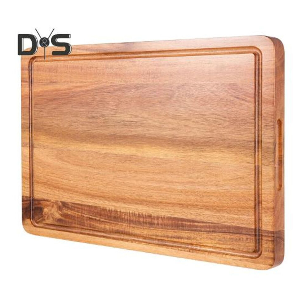 Wood Cutting Board With Juice Groove And Handles Large Thick Chopping Board For Meat Cheese Pre-oiled Carving Tray High-density Kitchen Board For
