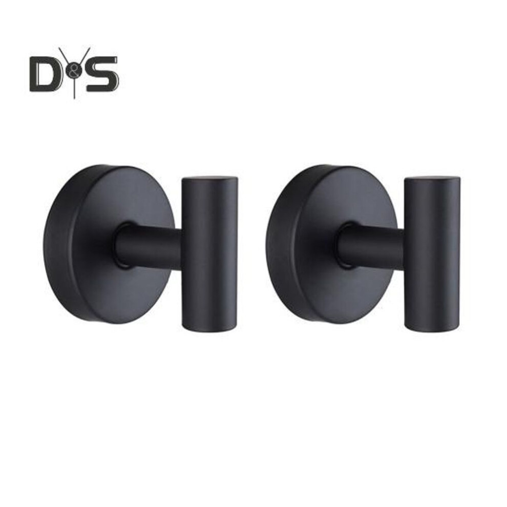 (black, 2pcs) 2Pcs Wall Mounted Towel Hooks Suction Cup Hooks Strong Load-bearing Simple Installation Coat Robe Hanger Storage Hooks