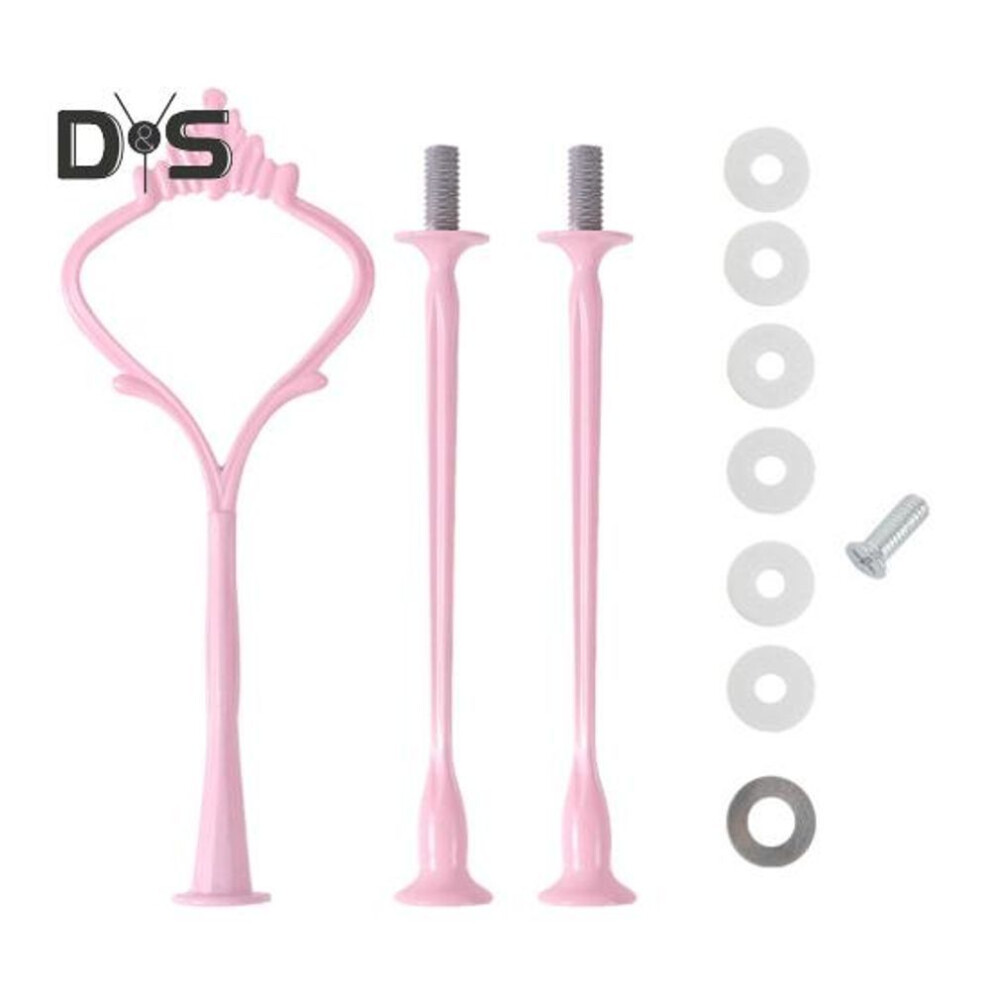 (as the picture, 6pcs C) 6 Sets Cake Stand Rods 3-Layer Metal Holder Heart-Shaped Design DIY Epoxy Art Wedding Fruit Tray Snack Plate for Desserts Cheese Chocolate