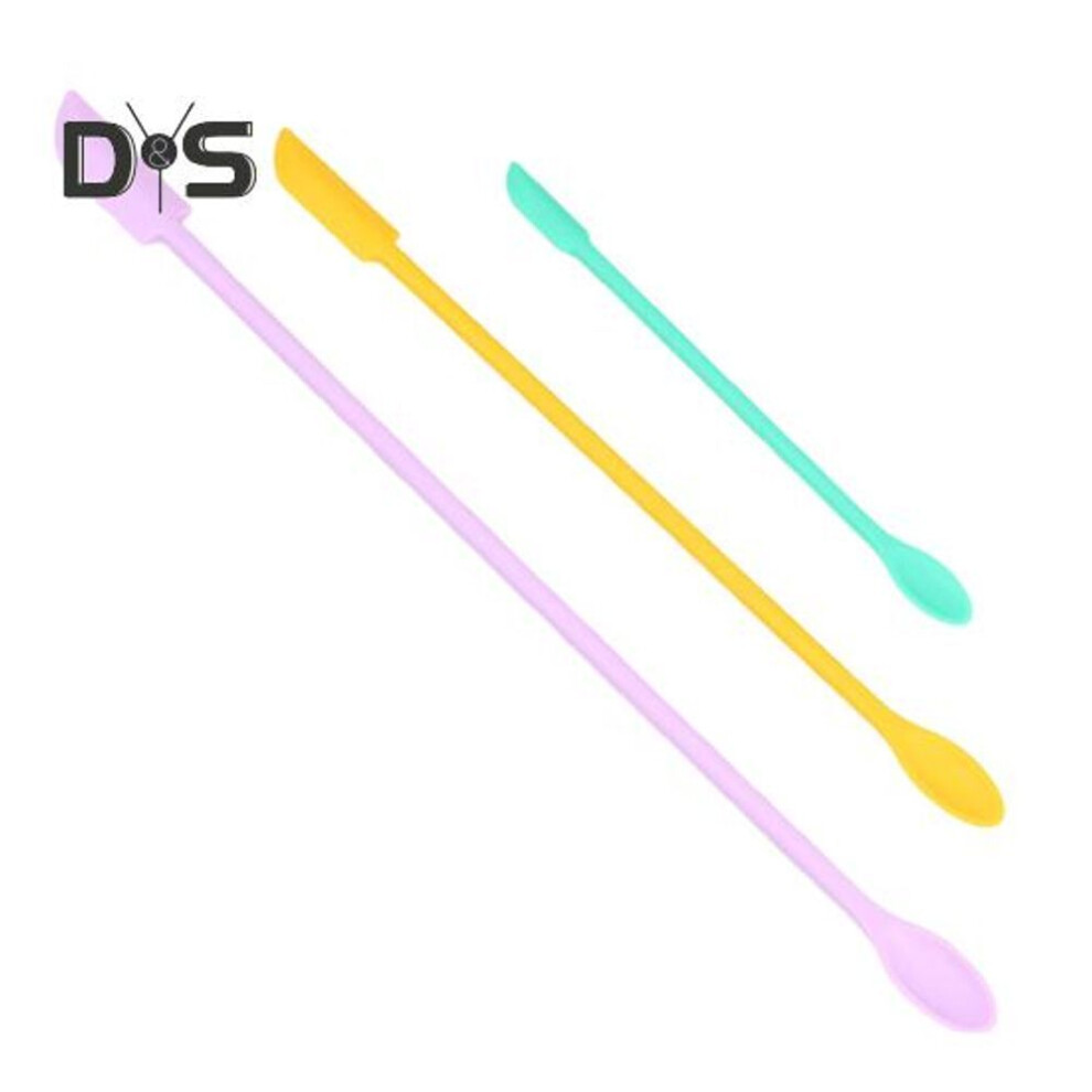 (multicolor) 3pcs Silicone Spatula Set Mini Jar Scraper Small Makeup Lotion Stirrer Mini Spatula For Jars Cosmetics Creams