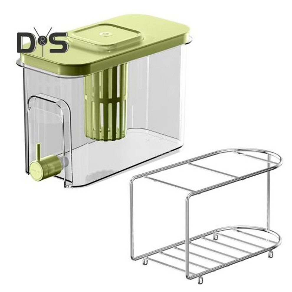(green) Drink Dispenser With Spigot Large Beverage Liquid Drink Container 4l Cold Water Pitcher Lemonade Stand Juice Jug For Fridge Home Party Hotel