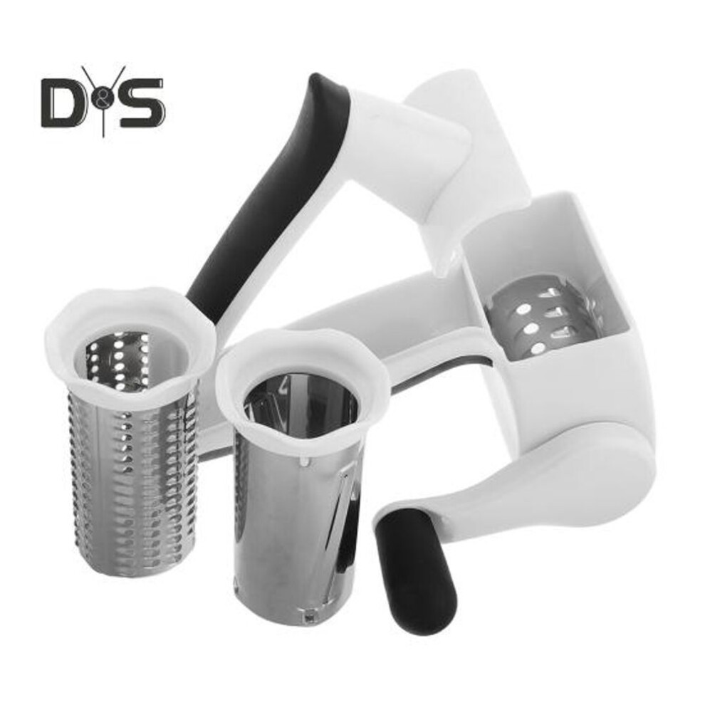 (as the picture, B) Hand-crank Rotary Cheese Grater Professional 2-in-1 Shredder With Fine Coarse Drums For Parmesan Mozzarella & Chocolate Nuts