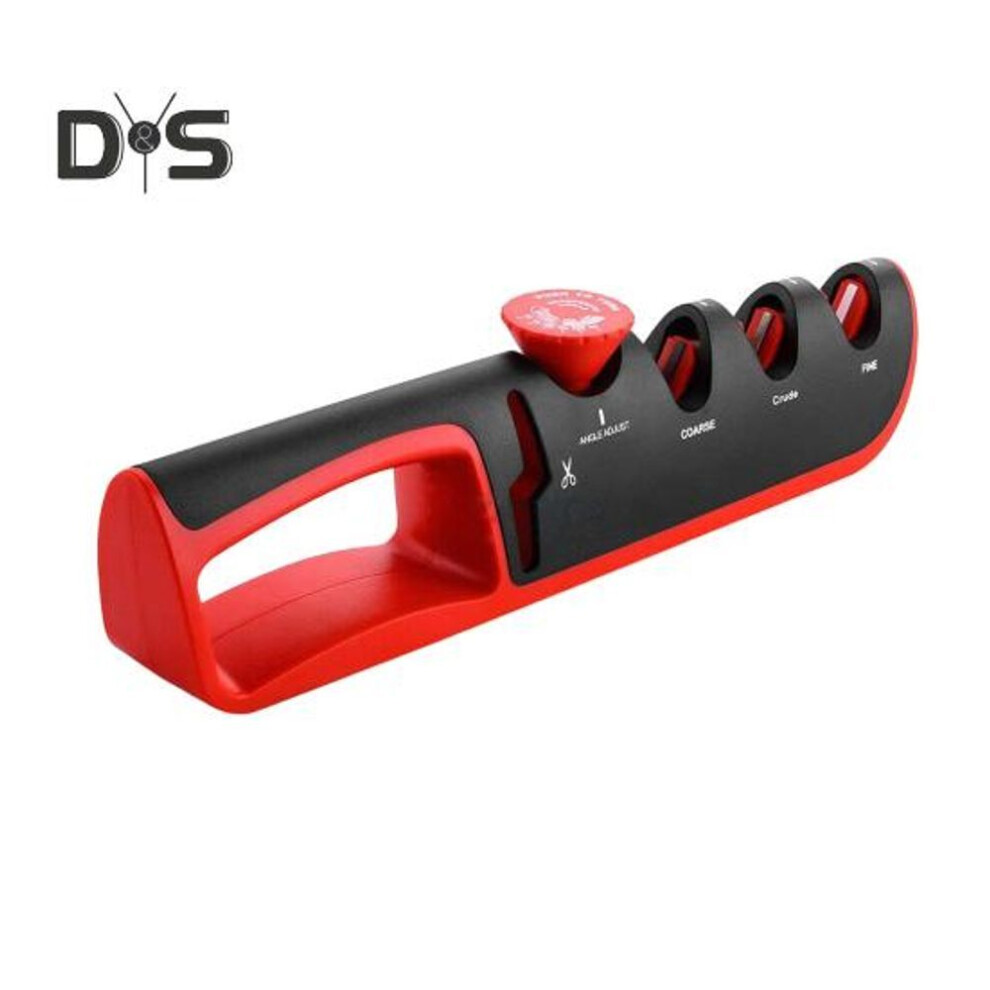 4-In-1 Adjustable Cutter Sharpener for Cutter Scissors Manual Kitchen Sharpener with 6 Sharpening Angles Tungsten Diamond Ceramic Scissor