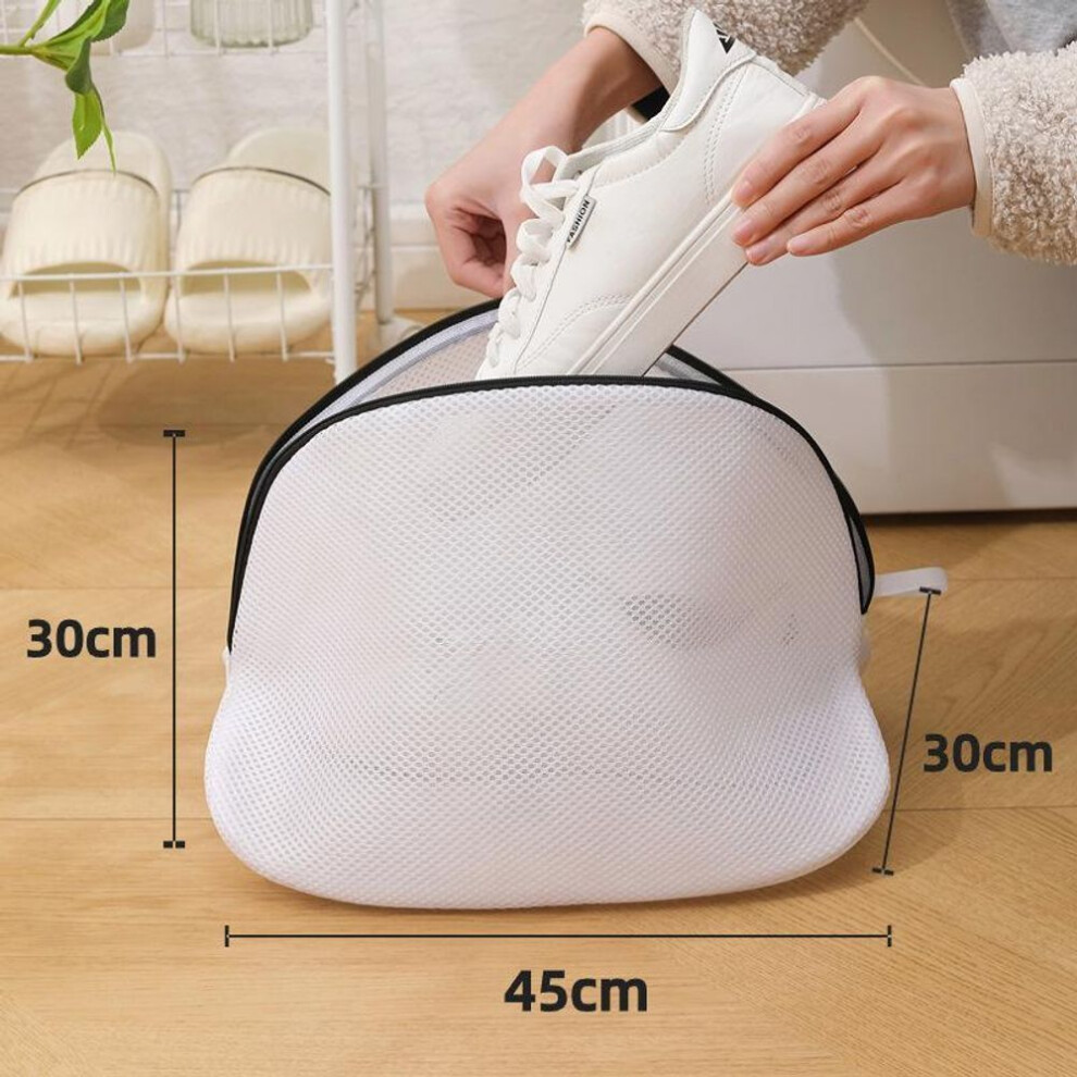 (white, 45*30*30cm) Shoe Washing Bag,  Storage Bag Mesh Shoe Laundry Bags With Zip Closure For Sneakers, Running Shoes, Socks, Bras Organizer