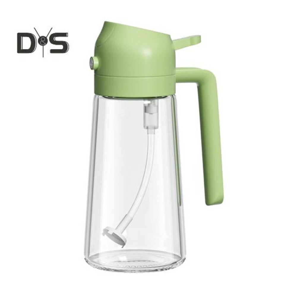 (green) Oil Sprayer Bottle For Kitchen 2 In 1 Glass Oil Dispenser And Sprayer 600ml Olive Oil Bottle For Cooking Salad Barbecue