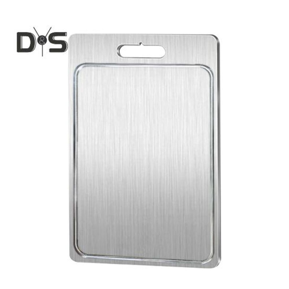 (as the picture, M) Stainless Steel Cutting Board Double-Sided Chopping Boards for Kitchen Heavy Duty Meat Fruit Vegetable Slicing Board