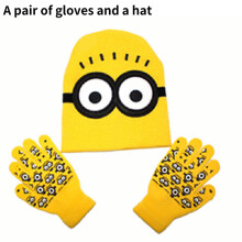 (Minions) And Childrens Hat Gloves Knitted Wool And Twopiece Set Cashmere