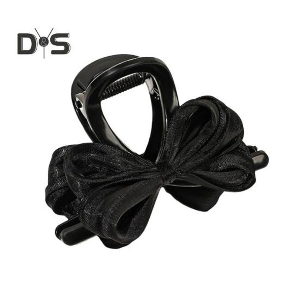 (black) Satin Bowknot Decor Hair Claw Women Strong Grip Hairpin Bow Design Back Head Hair Clip Hair Accessories