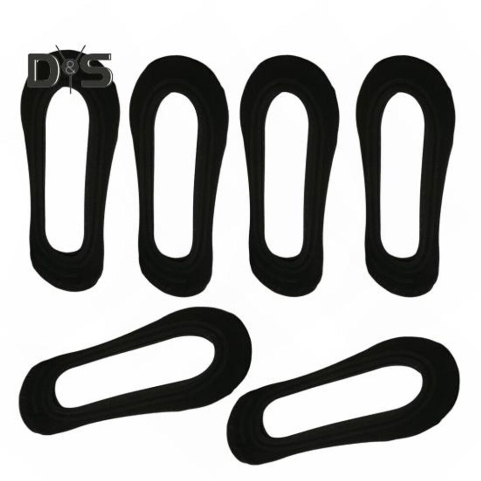 (black) 3 Pairs High Heels Invisible Socks Low-cut Sallow Thin Solid Color High Elasticity Anti-slip Silicone Sweat-absorption Anti-shrink Short Boat Socks