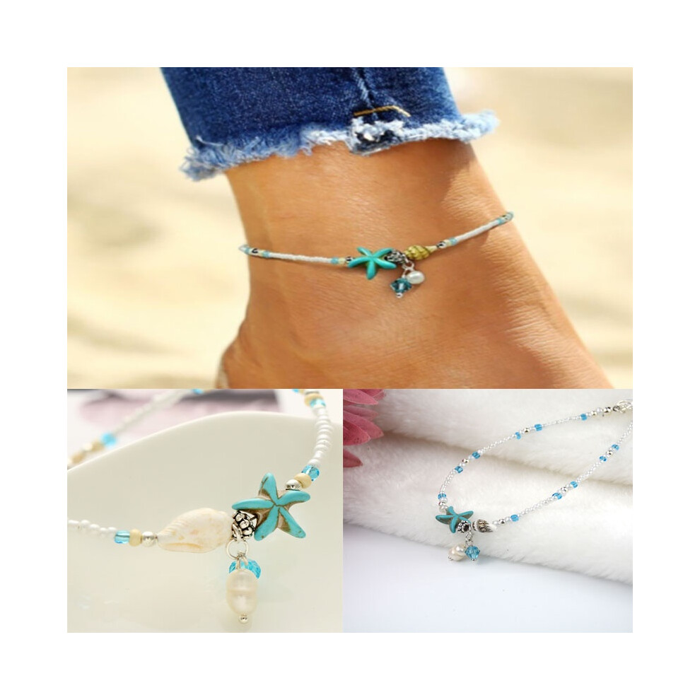 Shell Beach Starfish Foot Chain Conch Sandal Anklets Beads Bracelet Jewelry