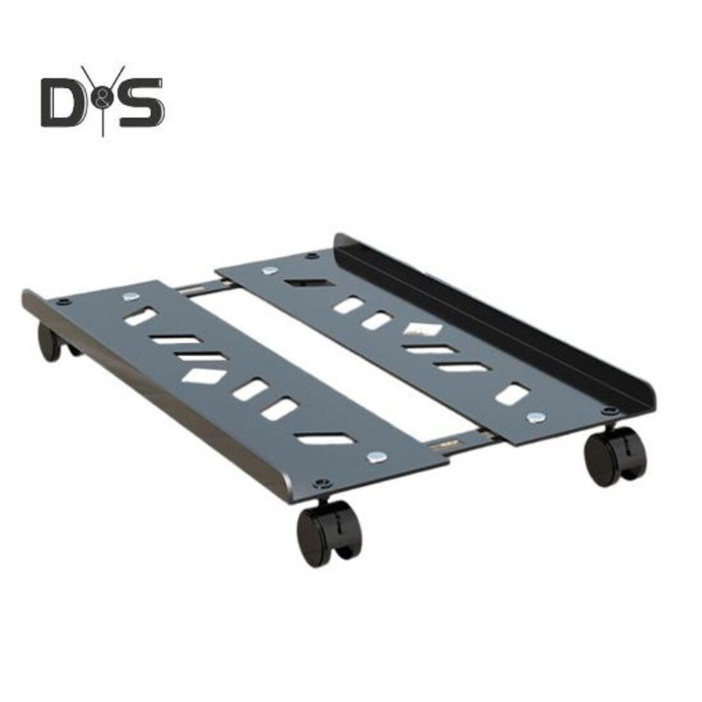 (black) Computer Tower Stand With Adjustable Width 80kg Load-capacity Cpu Steel Rolling Stand Adjustable Mobile Cart Holder With Wheels