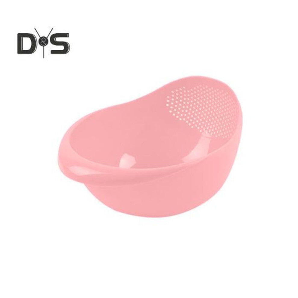 (pink) Rice Rinser Strainer 24oz Capacity BPA-Free Food Strainer Fruit Bowl with Handle Multifunctional Washing Basket Organizer for Kitchen
