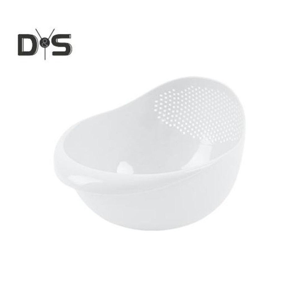 (white) Rice Rinser Strainer 24oz Capacity Bpa-free Food Strainer Fruit Bowl With Handle Multifunctional Washing Basket Organizer For Kitchen