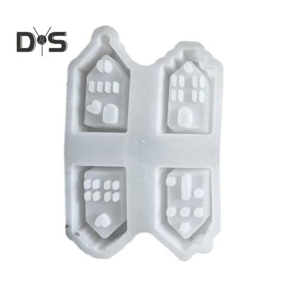 (as the picture, B) Silicone House Mold for Candle Making Plaster Casting Mini House Molds for Holiday Celebrations Crafting