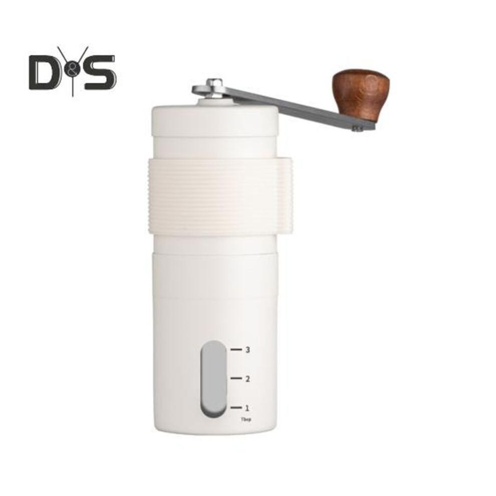 (white) Coffee Grinder Stainless Steel Manual Coffee Grinder Mini Portable Bean Grinder with Grinding Precision for Home Office Travel