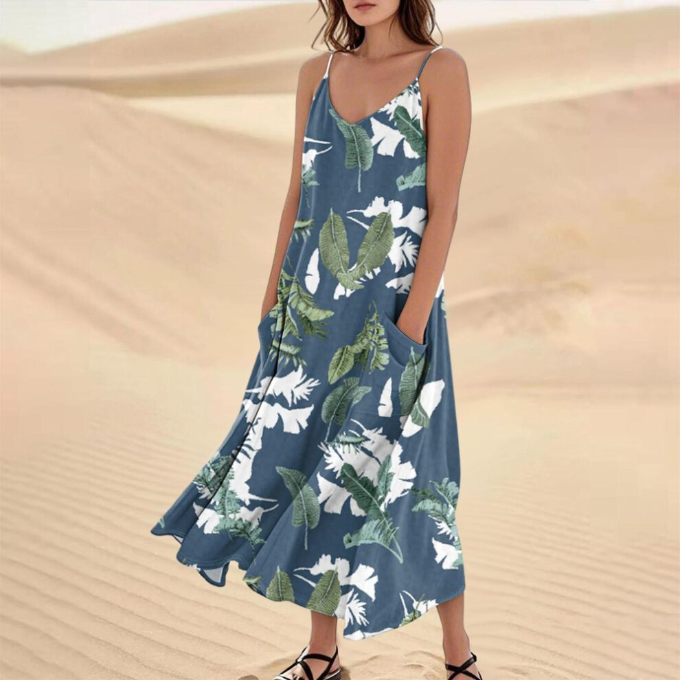 (green, L) Women's Summer Dress Casual Loose Long Beach Vacation Dresses