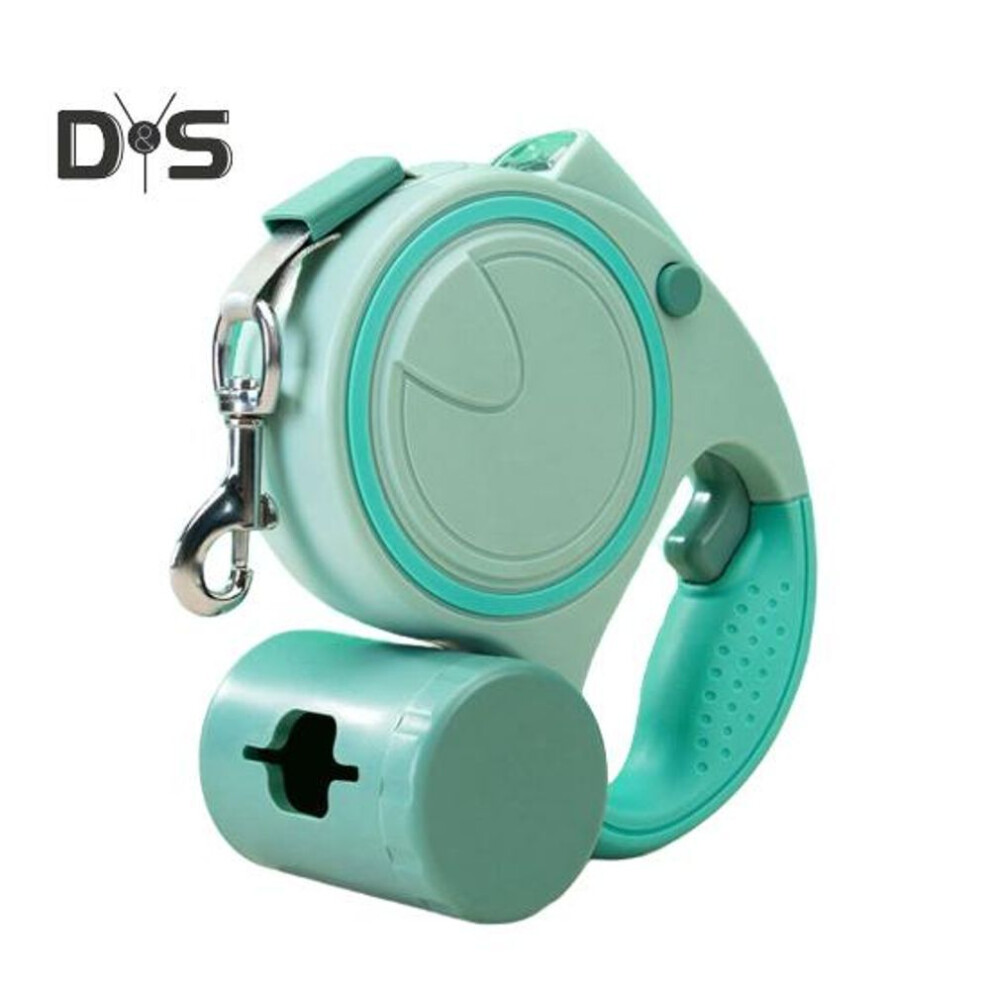 (3M, green) Retractable Dog Leash With Ergonomic Handle Tangle-free Dog Outdoor Walking Belt With Flashlight And Poop Bag Dispenser For Medium Small Dogs