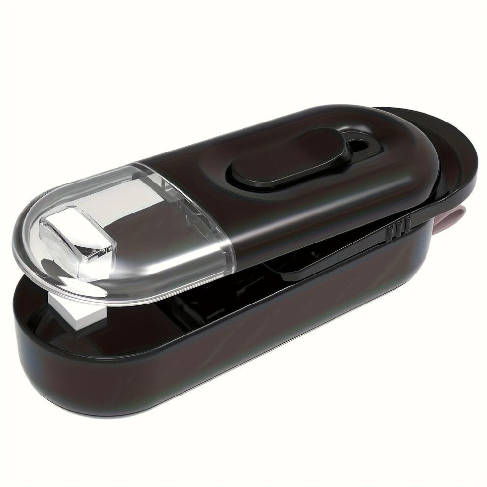 (black) 2-in-1 Mini Bag Sealer & Cutter - Portable Heat Vacuum Sealing Machine For Fresh Snacks, Cookies & Food Storage Black Kitchen Gadget
