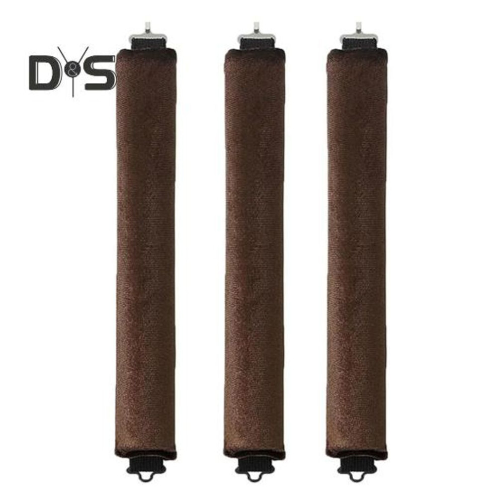(coffee) 3pcs/set No Heat Hair Curler With Hooks Women Overnight Sleeping Curls Headband Curling Rod Soft Hair Roller Lazy Girls Long Hair Curling Styling