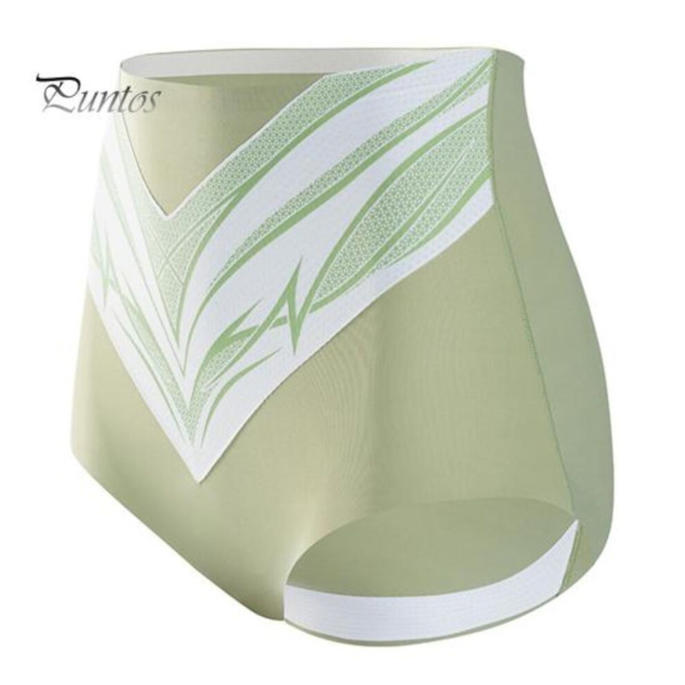 (green, XL) High Waist Underpants Slimming Tummy Control Seamless Elastic Briefs Good Breathability Moisture-wicking Female Underwear for Daily Wear Sport