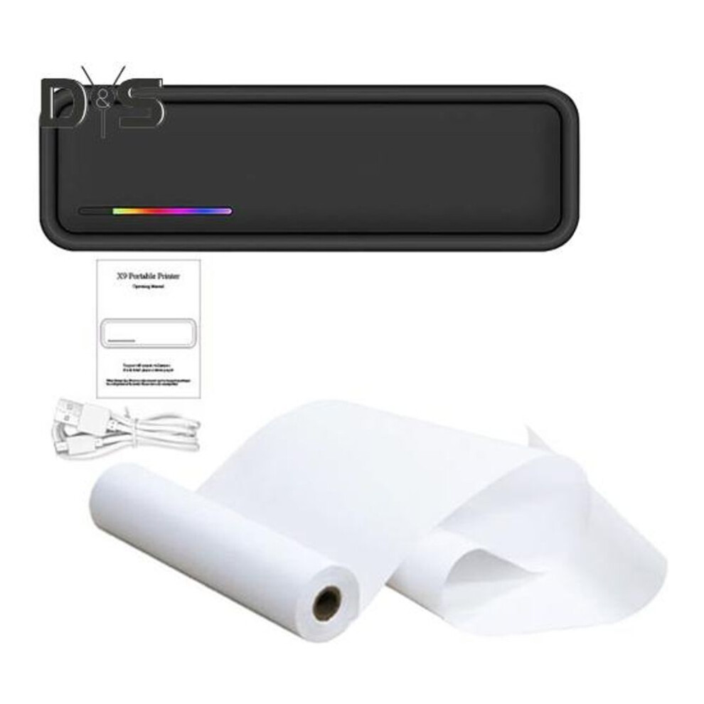 (black) Thermal A4 Mobile Printer Long Battery Life Unique Design Wireless Portable Label Printer With Led Indicators