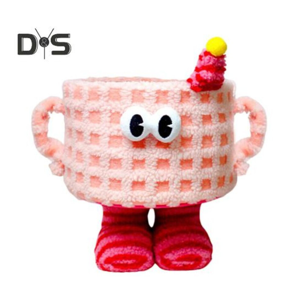 (red) Cartoon Storage Basket with Eyes Legs Large Capacity Vibrant Color Adorable Storage Box Multi-functional Organizer