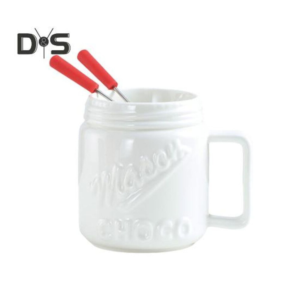 (white) Chocolate Fondue Mug Mini Melting Pot For Butter Ceramic Chocolate Melting Cup 130ml Multi-function Butter Warmer For Caramel Tapas