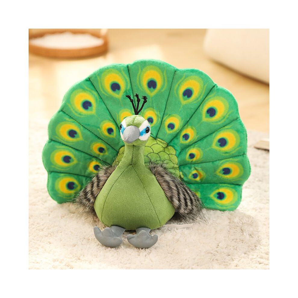 (Green) Peacock Simulated Plush Toy Soft Stuffed Animal Hug Doll Kids Xmas Birthday Gift-image-OPC-PH6FVVR-NEW