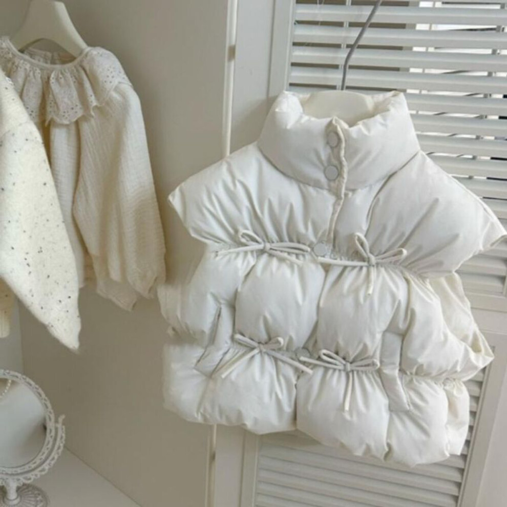 (ivory, 110cm) Girls' Vest Autumn And Winter New Style Children's Padded Vest Winter Baby Girl Warm Vest Vest