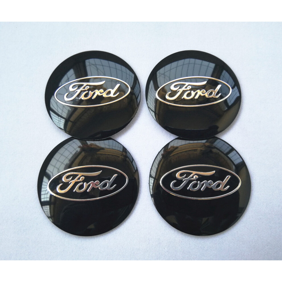 (Black, 56mm) 56mm Auto 4pcs Car Wheel Center Cap Emblem Decal Sticker For Ford And Blue Black-image-OPC-PH6FXVH-NEW