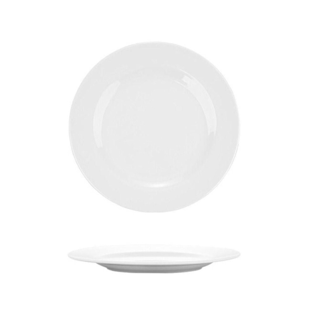 (9 In-Style B) Fall-resistant Melamine White Dish Imitation Porcelain Dinner Plate White Disc  Restaurant