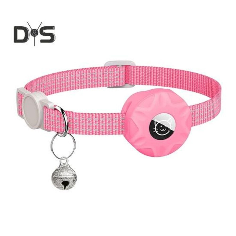(hot pink) Cat Tracker Collar With Reflective Strips Waterproof Adjustable Pet Safety Collar Cat Locator Cover Collar For Small Medium Large Cats